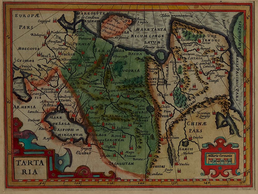 Appraisal: Mercator and Hondius Map of Northern Asia Tartaria Gerardus Mercator