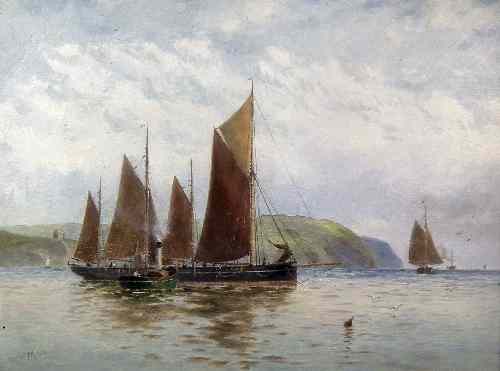 Appraisal: Walter William May - - Oil painting - Fishing boat