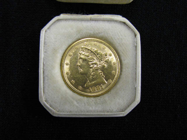 Appraisal: U S Liberty Head Gold Coin uncirculated Good Luck case