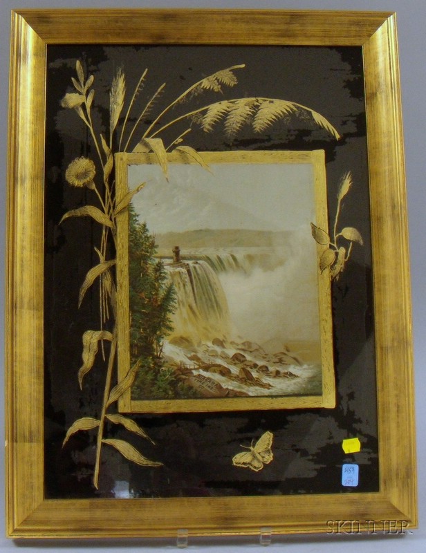 Appraisal: Niagara Fire Insurance Co Gilt Decorated Eglomise Matted Chromolithograph Advertising