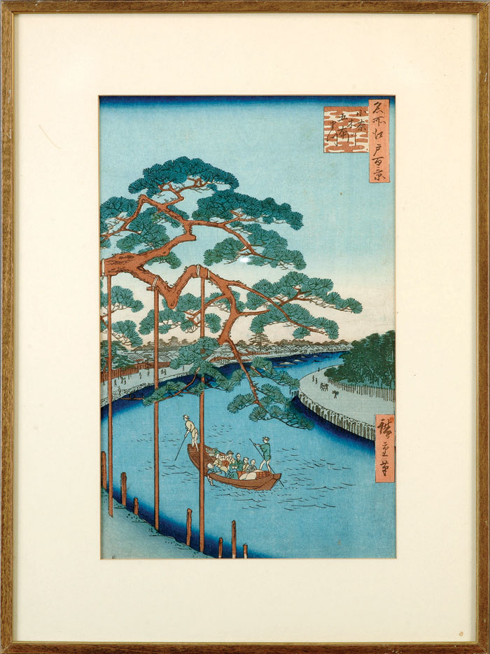 Appraisal: FIVE JAPANESE COLOR WOODBLOCK PRINTS BY HIROSHIGE Including quot Fukagawa