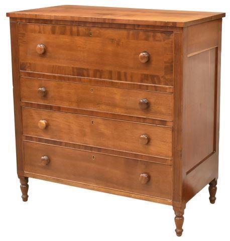 Appraisal: American Empire cherry dresser chest of drawers th c with