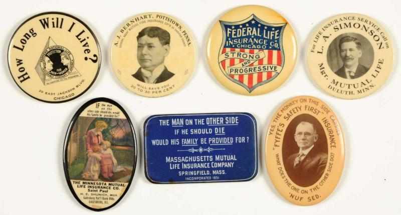 Appraisal: Lot of Insurance Related Pocket Mirrors Condition Excellent - Near