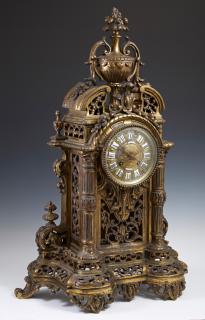 Appraisal: French Gilt Bronze Louis XVI Style Cartel Clock l French