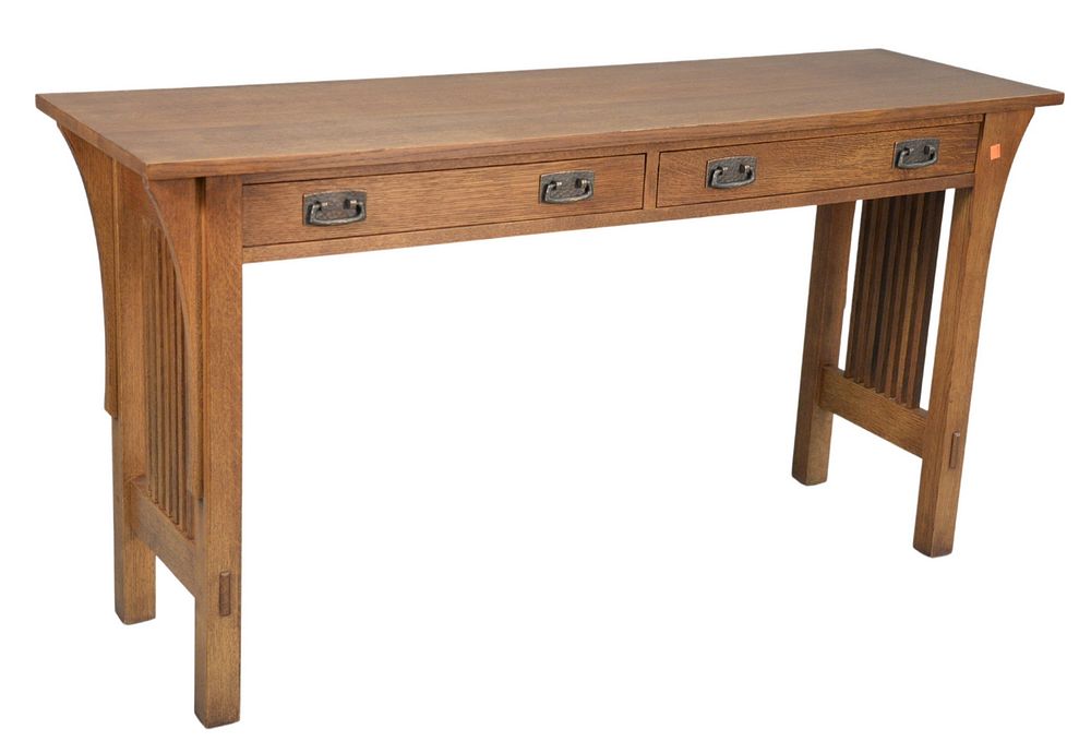 Appraisal: Stickley Mission Oak Hall Table with two drawers height inches