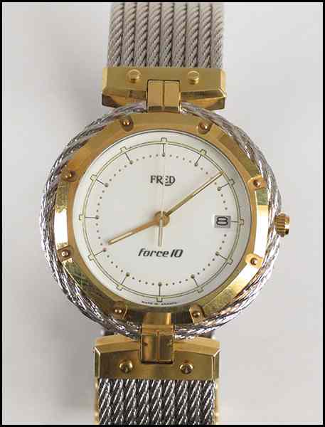 Appraisal: FRED OF PARIS FORCE WATCH Stainless steel and karat yellow