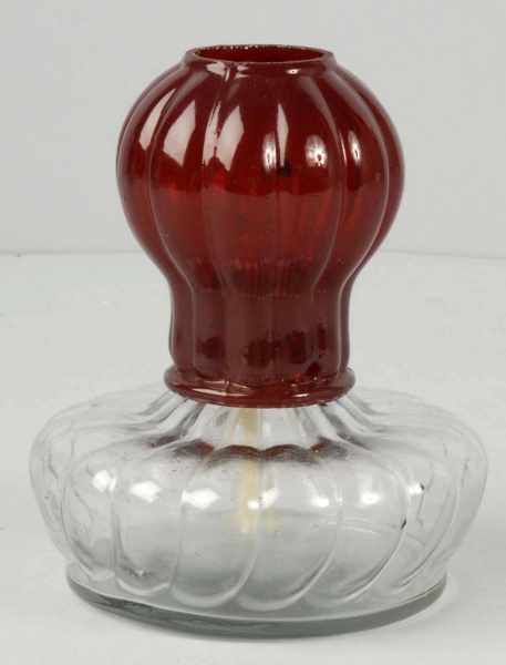 Appraisal: Rare Glass Kerosene or Whale Oil Lamp Description Circa Ruby