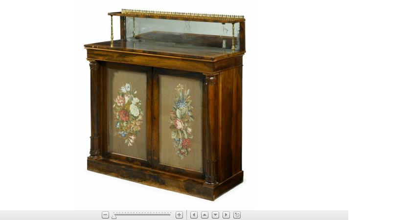 Appraisal: William IV rosewood chiffonier the brass galleried rectangular mirrored-back superstructure