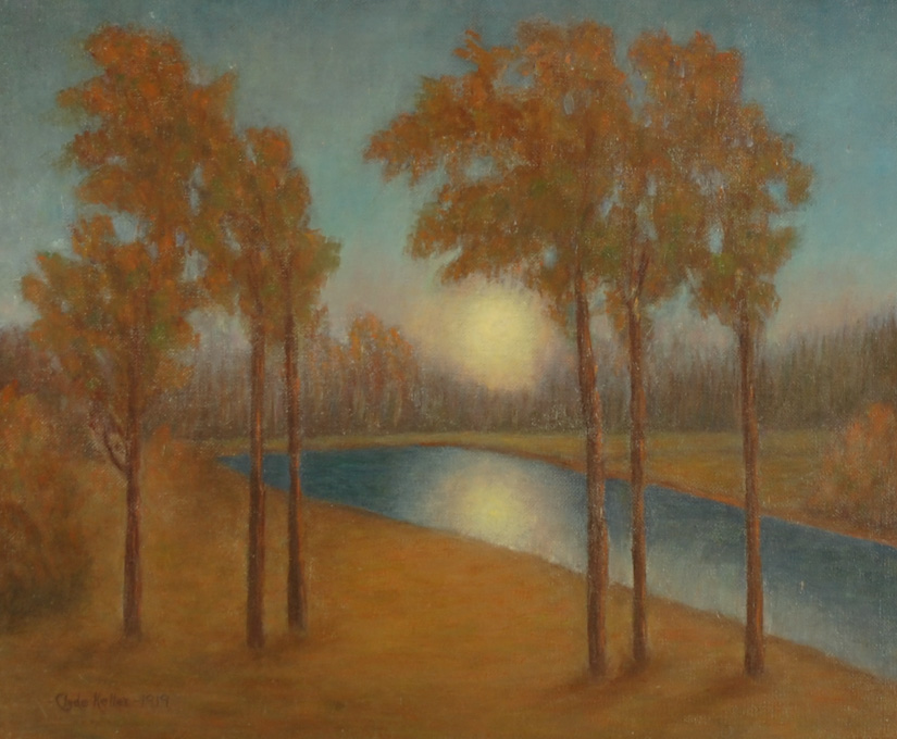 Appraisal: CLYDE LEON KELLER OIL ON CANVAS Oregon - Summer Moon