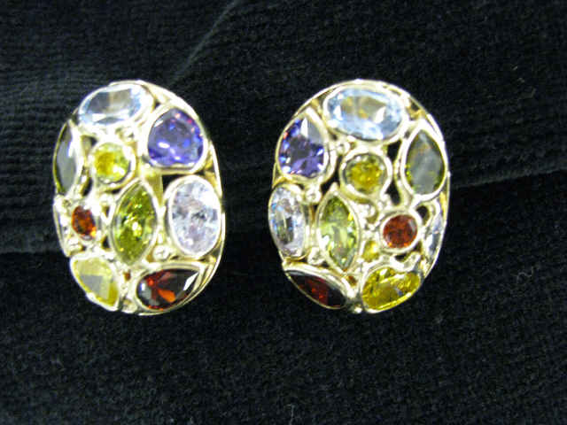 Appraisal: Gemstone Earrings variety of fine gems totaling carats in k