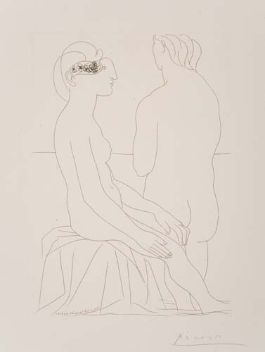 Appraisal: PABLO PICASSO Femme assise et Femme de Dos Etching x