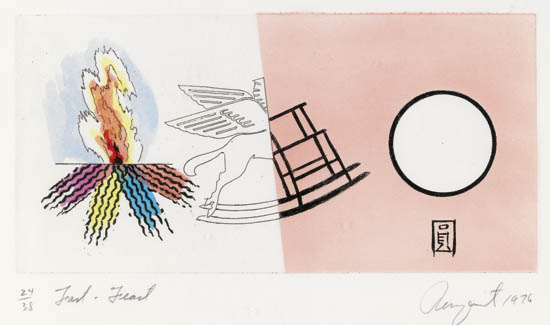 Appraisal: JAMES ROSENQUIST Two prints Fast-Feast etching with hand coloring and