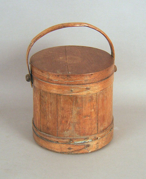 Appraisal: Pine and oak firkin th c h dia