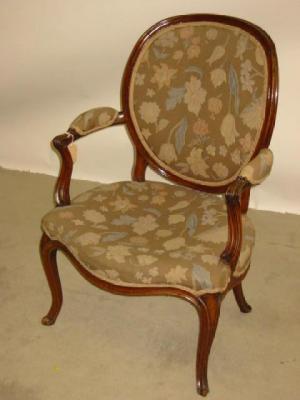 Appraisal: A GEORGE III MAHOGANY OPEN ARMCHAIR of shield back form