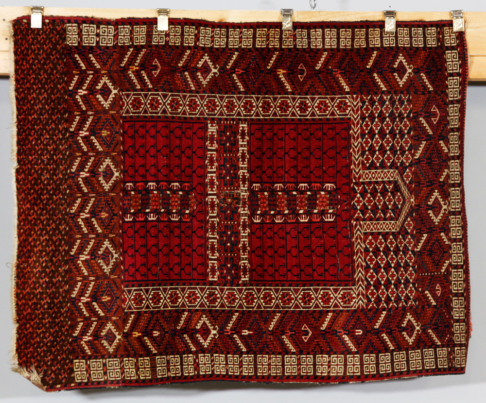 Appraisal: - Antique Tekke Turkman Tent-Door Rug Antique Tekke Turkman tent-door