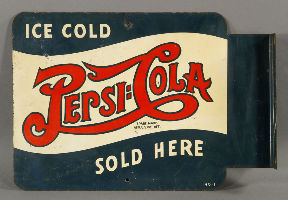 Appraisal: - Pepsi-Cola Advertising Sign Pepsi-Cola advertising sign steel marked -