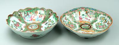 Appraisal: Two pieces Chinese famille rose both rose medallion style scalloped