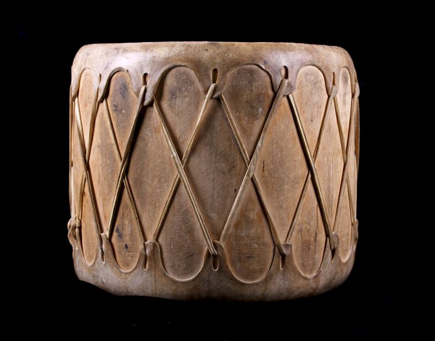 Appraisal: Plains Indian Rawhide Stretch Drum The lot features a Northern