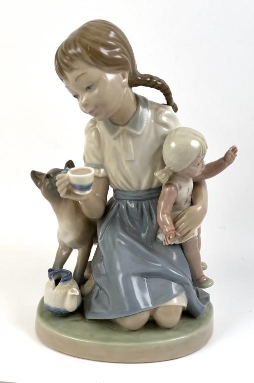 Appraisal: Retired Lladro porcelain figurine of a little girl holding a