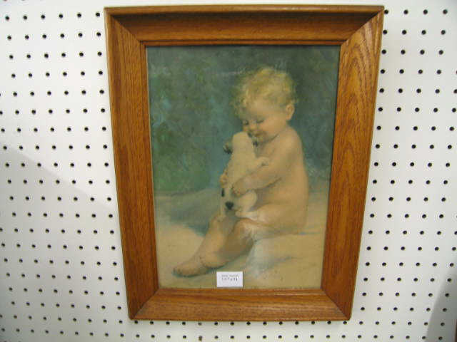 Appraisal: Bessie Pease Gutmann Print of child puppy