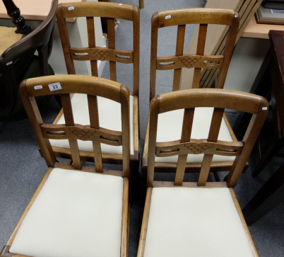 Appraisal: set of oak low back dinning chairs