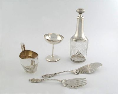 Appraisal: A mixed lot of continental metalware a four-piece tea set