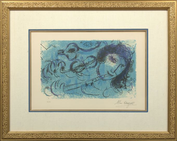 Appraisal: Marc Chagall Russian French - The Flute Player lithograph in