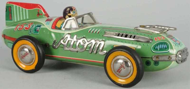 Appraisal: Tin Litho Atom Racecar Friction Toy Japanese Made by Yonesowa