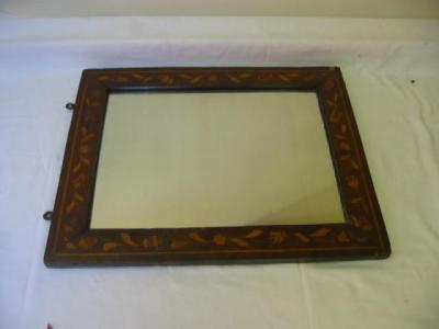 Appraisal: A DUTCH MARQUETRY FRAMED WALL MIRROR the oblong plate within