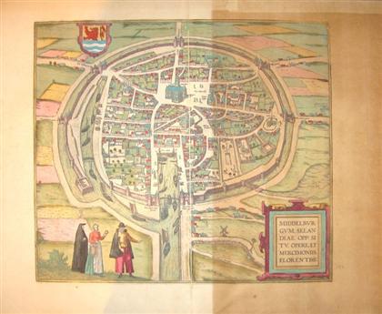 Appraisal: piece Hand-Colored Engraved Town Plan Braun Georg Hogenberg Frans Middleburgum