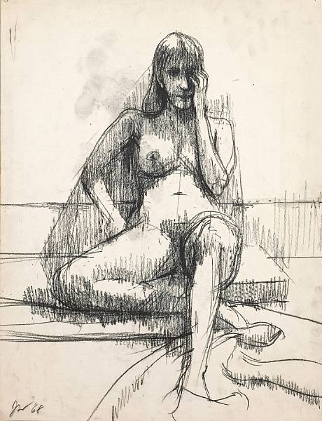 Appraisal: James Weeks American - Untitled Female Nude signed with initials