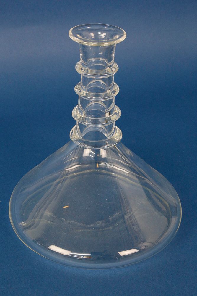 Appraisal: Signed Steuben Clear Crystal Ship's Decanter Signed Steuben Clear Crystal