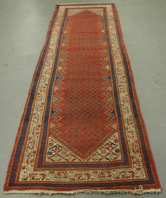 Appraisal: NORTH WEST PERSIAN SERABEND WOOL RUNNER CARPET RUG Persia Early