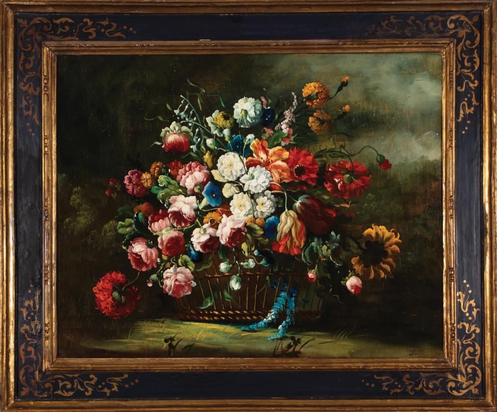 Appraisal: British School late th c Floral Still Life oil on