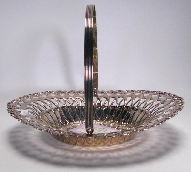 Appraisal: Whiting pierced sterling basket circa early 's with hinged handle