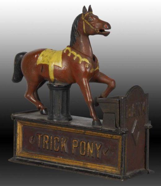 Appraisal: Cast Iron Trick Pony Mechanical Bank Description All original Works