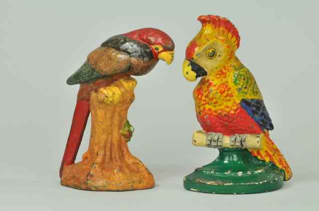 Appraisal: LOT OF TWO BIRD DOORSTOPS Includes cast iron Hubley ''Polly''