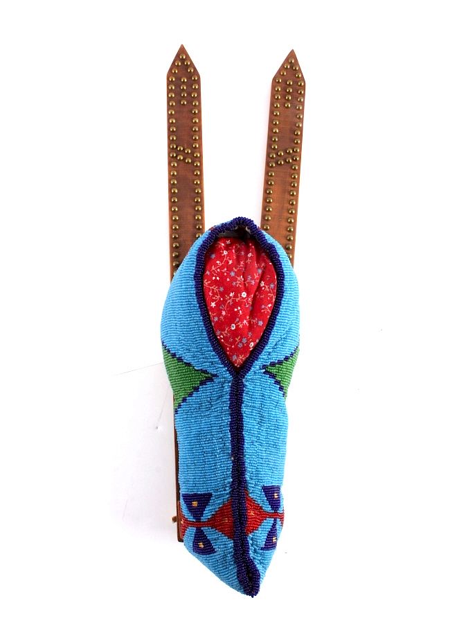 Appraisal: Blackfeet Indian Beaded Doll Papoose Cradleboard This is a Blackfeet