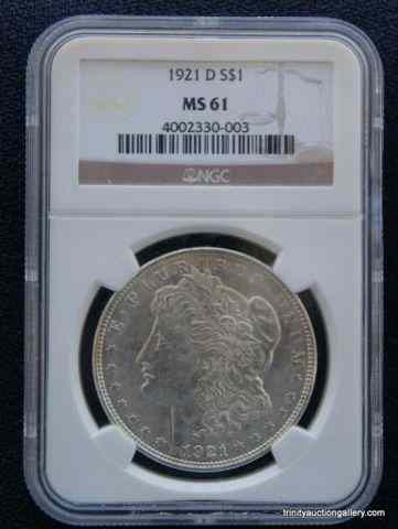 Appraisal: -D Silver Morgan NGC MS Dollar CoinGraded and slabbed by