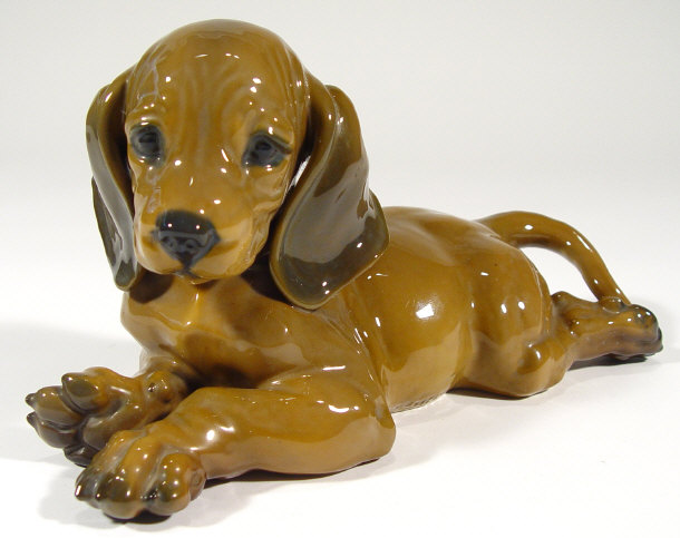 Appraisal: Rosenthal porcelain dachshund modelled by Heidenreich with hand painted decoration