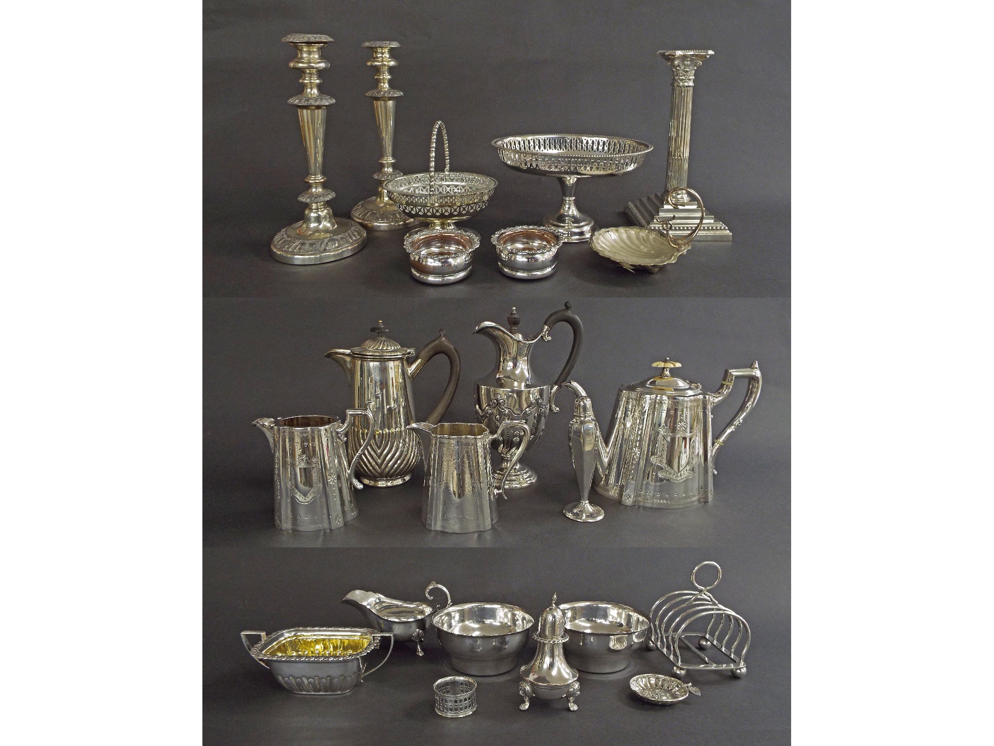 Appraisal: Large mixed collection of good silver plate to include Regency