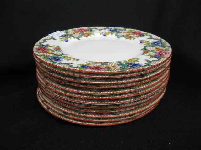 Appraisal: Set of Cauldon Porcelain Plates enameled floral '' excellent