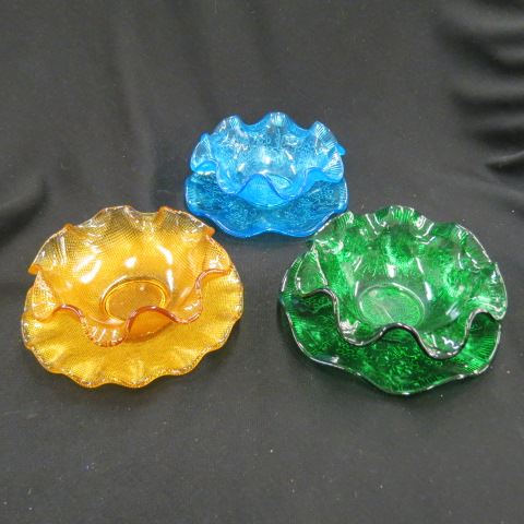 Appraisal: Colored Glass Dessert Bowls Underplates various colors diameter excellent