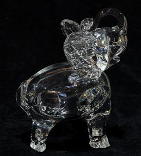 Appraisal: Hand blown clear glass figural sculpture Hand blown clear glass