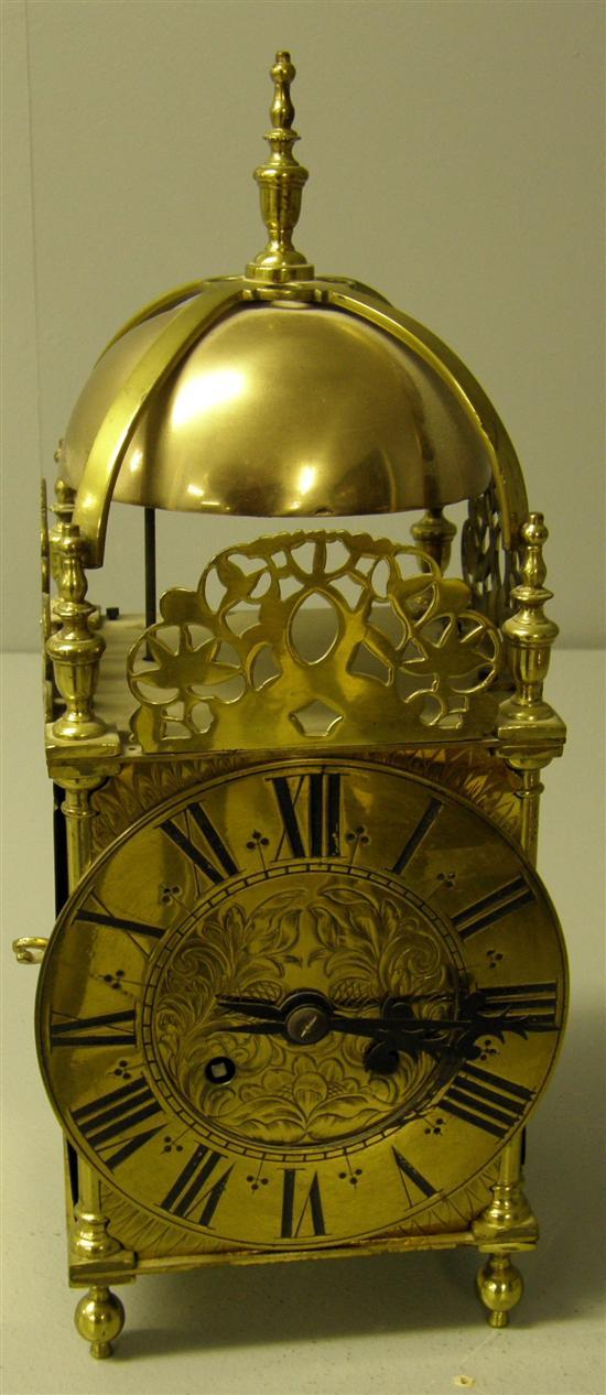 Appraisal: Brass lantern clock in th century style twin train movement