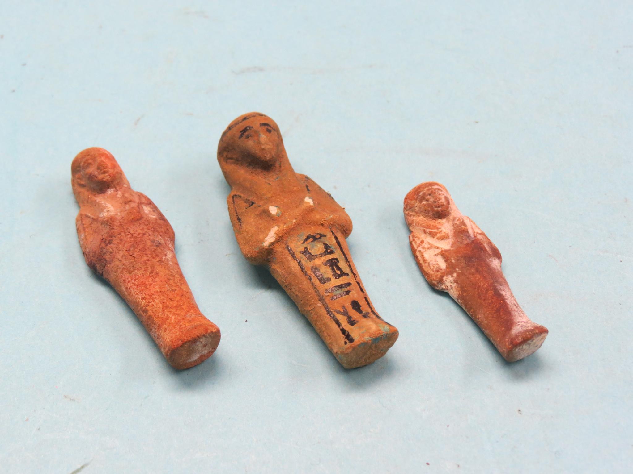 Appraisal: Three ancient Egyptian Ushabti tallest in