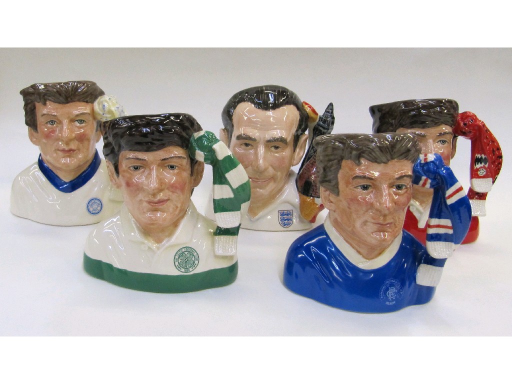 Appraisal: Four Royal Doulton football supporters character jugs one Celtic one