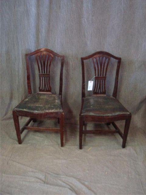 Appraisal: Pair of Hepplewhite Style Chairs SGD P McCarthy Limerick Ireland