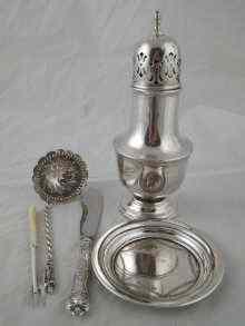 Appraisal: Silver A sugar caster Sheffield a m o p handled