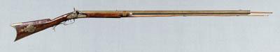 Appraisal: Tennessee percussion long rifle half stock brass mounts barrel marked